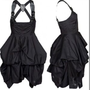Black Steampunk Ruffle & Buckle Dress